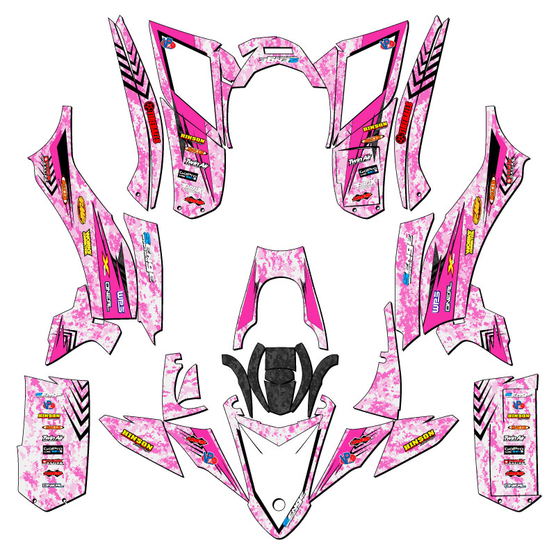 Kit de gráficos YFZ 50 DEVIOUS rosa Senge 2017-2021 compatible con Yamaha - Imagen 2 de 7