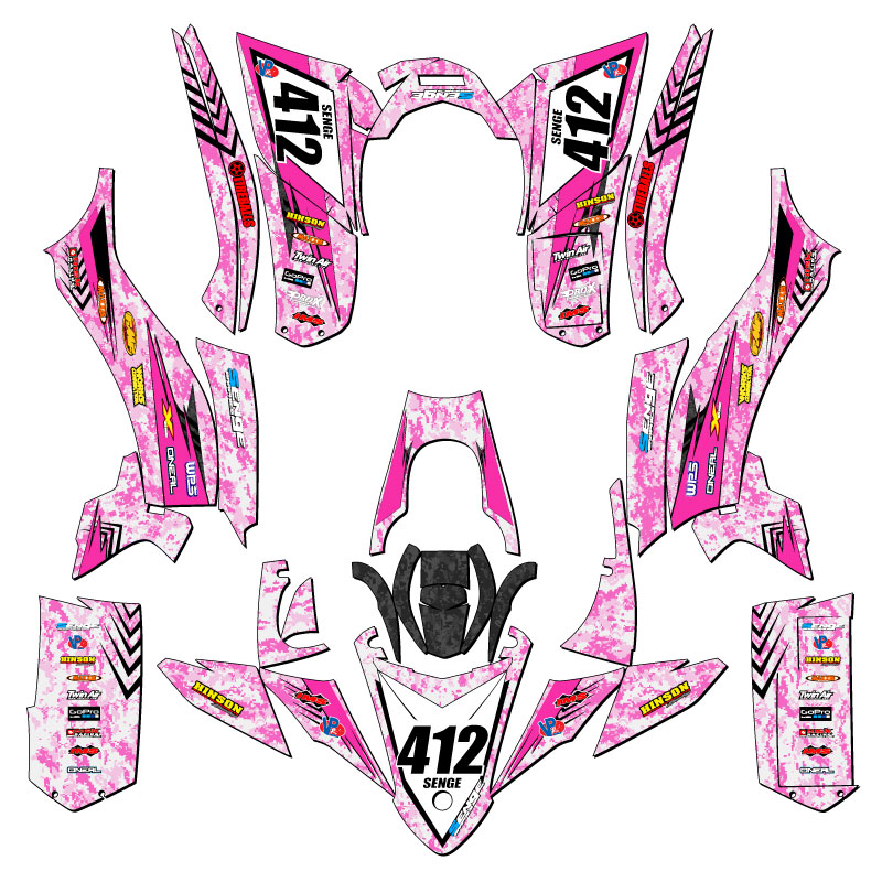 Kit de gráficos YFZ 50 DEVIOUS rosa Senge 2017-2021 compatible con Yamaha - Imagen 5 de 7