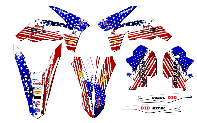 2012-2013 EXC MERICA Usa Senge Graphics Kit Compatible with KTM - Picture 2 of 10