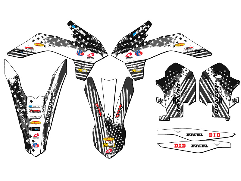 2014 EXC MERICA Grey Senge Graphics Kit Compatible with KTM - Picture 2 of 10