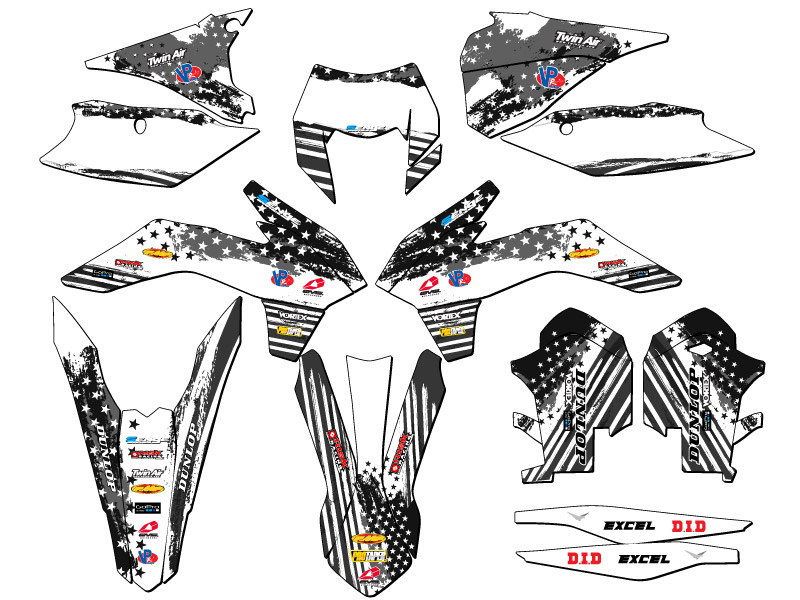 2014 EXC MERICA Grey Senge Graphics Kit Compatible with KTM - Picture 5 of 10