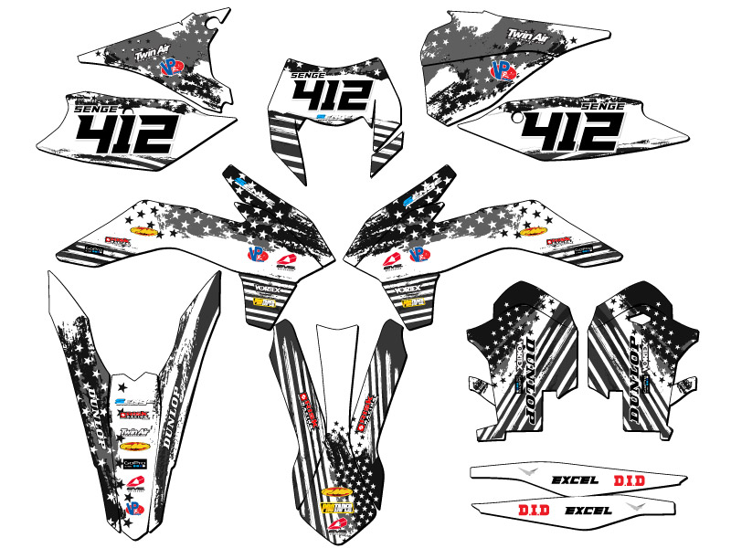 2014 EXC MERICA Grey Senge Graphics Kit Compatible with KTM - Picture 8 of 10