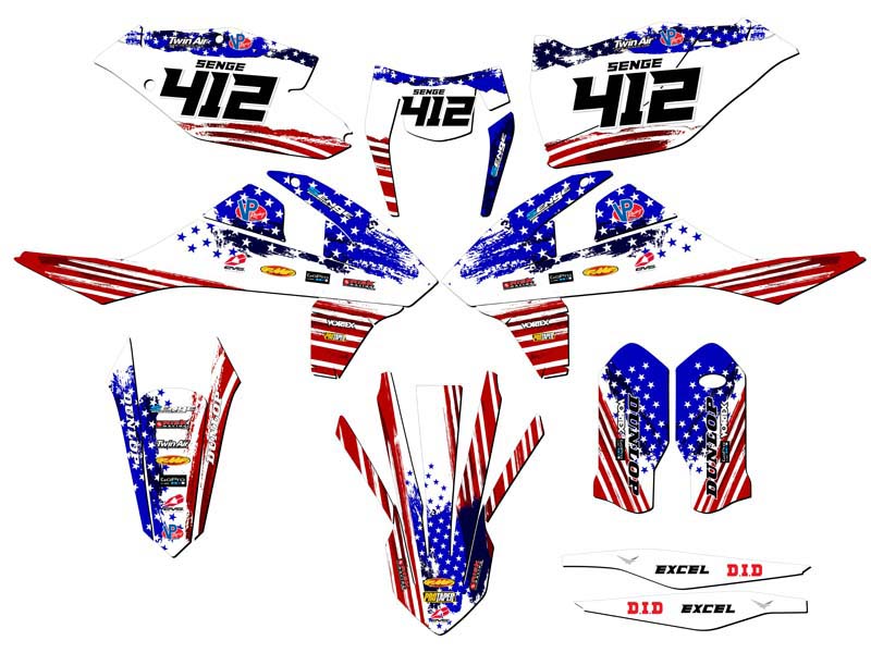 2017-2018 EXC MERICA Usa Senge Graphics Kit Compatible with KTM - Picture 8 of 10