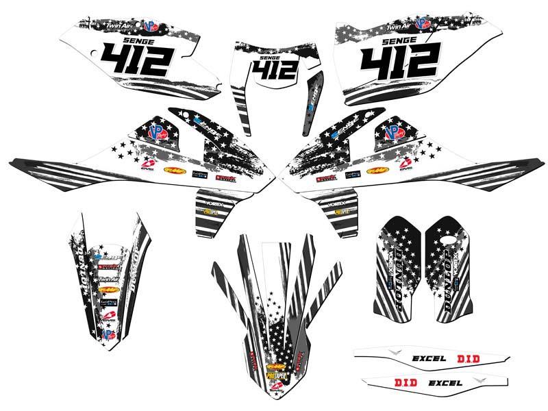 2017-2018 EXC MERICA Grey Senge Graphics Kit Compatible with KTM - Foto 8 di 10
