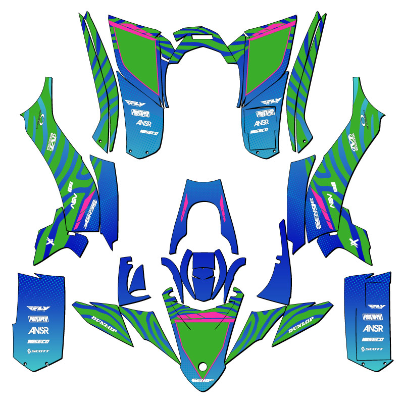 2017-2021 YFZ 50 TIGRE Green Senge Graphics Kit Compatible with Yamaha - Picture 2 of 7