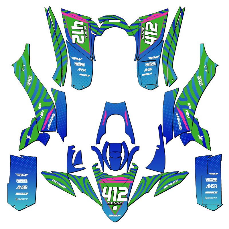 2017-2021 YFZ 50 TIGRE Green Senge Graphics Kit Compatible with Yamaha - Picture 5 of 7