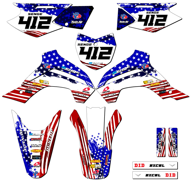 KLX 140 G 2019-2020 EE. UU. kit de gráficos Senge compatible con Kawasaki - Imagen 8 de 10