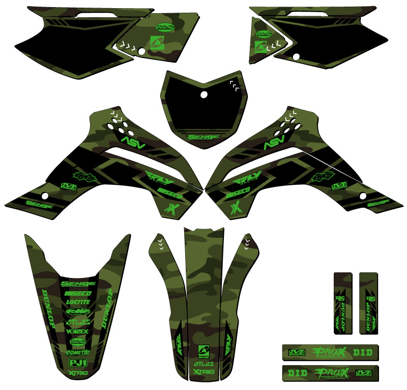 2017-2018 KLX 140 G APACHE Green Senge Graphics Kit Compatible with Kawasaki - Picture 5 of 10
