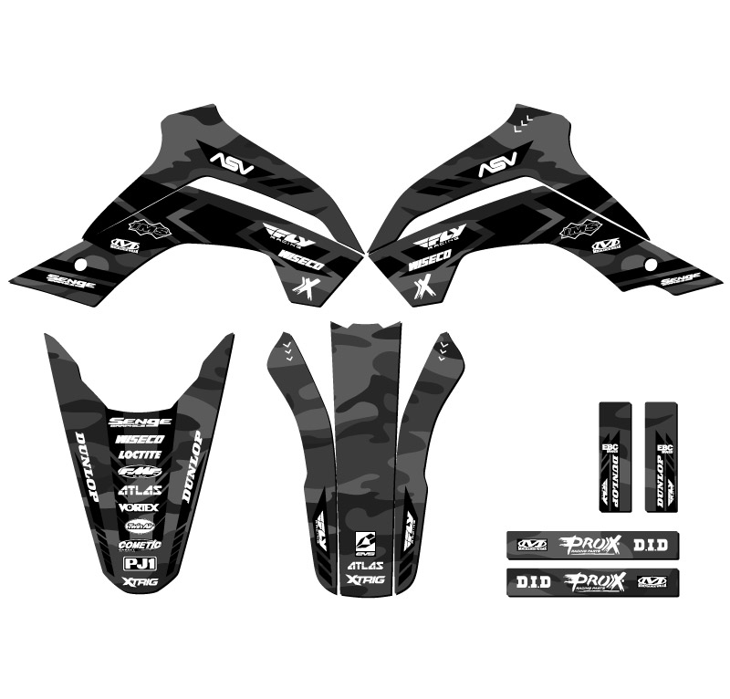 KLX 140 G 2019-2020 gris Apache kit de gráficos compatible con Kawasaki - Imagen 2 de 10