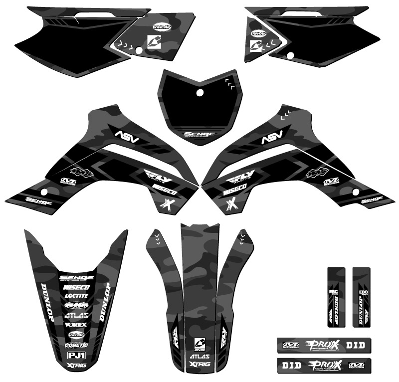 KLX 140 G 2019-2020 gris Apache kit de gráficos compatible con Kawasaki - Imagen 5 de 10