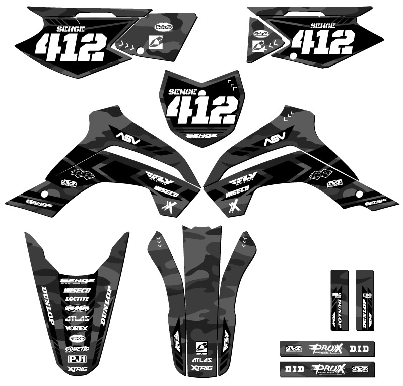 KLX 140 G 2019-2020 gris Apache kit de gráficos compatible con Kawasaki - Imagen 8 de 10