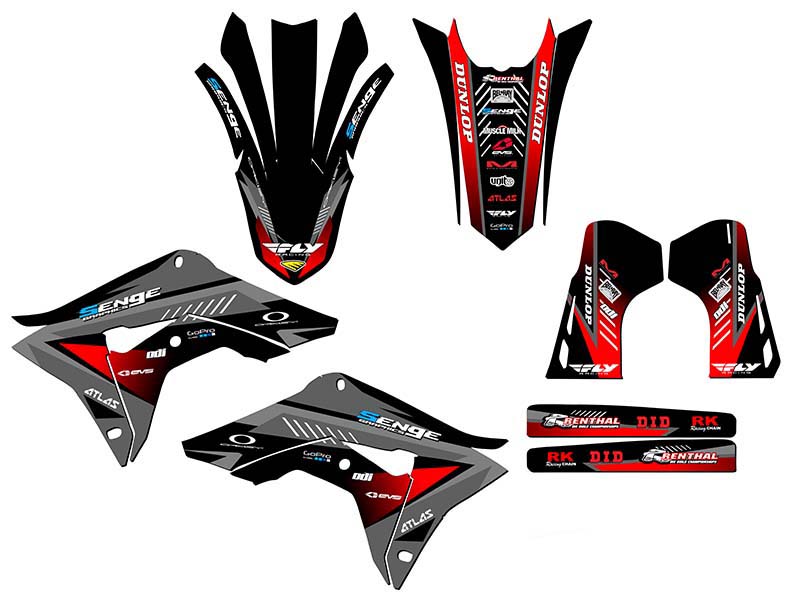 CRF 250 R SURGE 2019-2021 kit de gráficos Black Senge compatible con Honda - Imagen 2 de 10