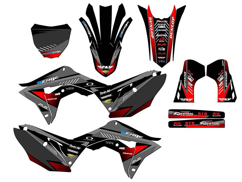 CRF 250 R SURGE 2019-2021 kit de gráficos Black Senge compatible con Honda - Imagen 5 de 10