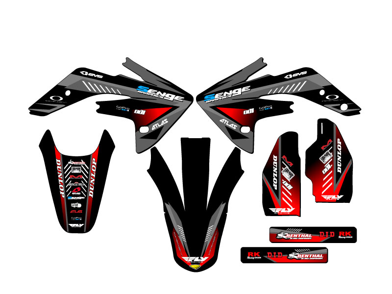 2007-2023 CRF 150 R SURGE Black Senge Graphics Kit Compatible with Honda - Picture 2 of 10
