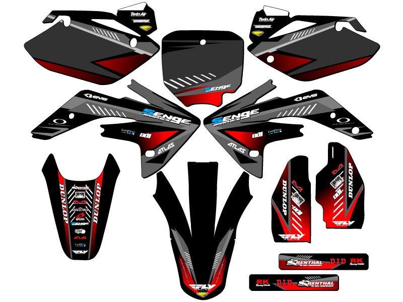 2007-2023 CRF 150 R SURGE Black Senge Graphics Kit Compatible with Honda - Picture 5 of 10