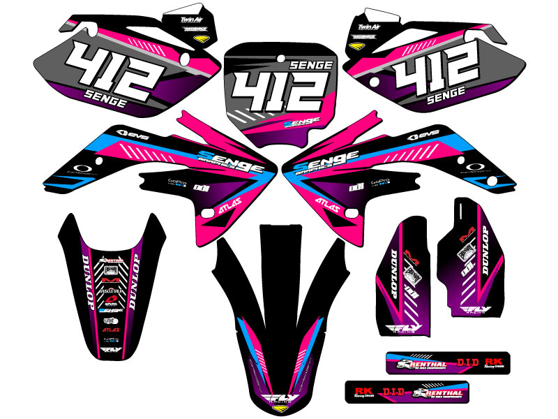 2007-2023 CRF 150 R SURGE Pink Senge Graphics Kit Compatible with Honda - Bild 8 von 10