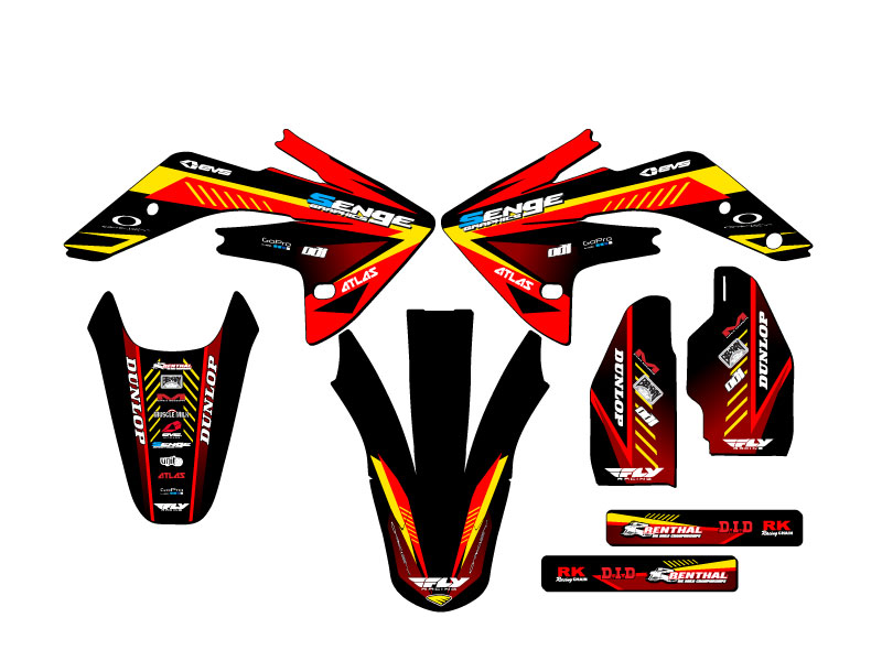 2007-2023 CRF 150 R SURGE Red Senge Graphics Kit Compatible with Honda - Picture 2 of 10