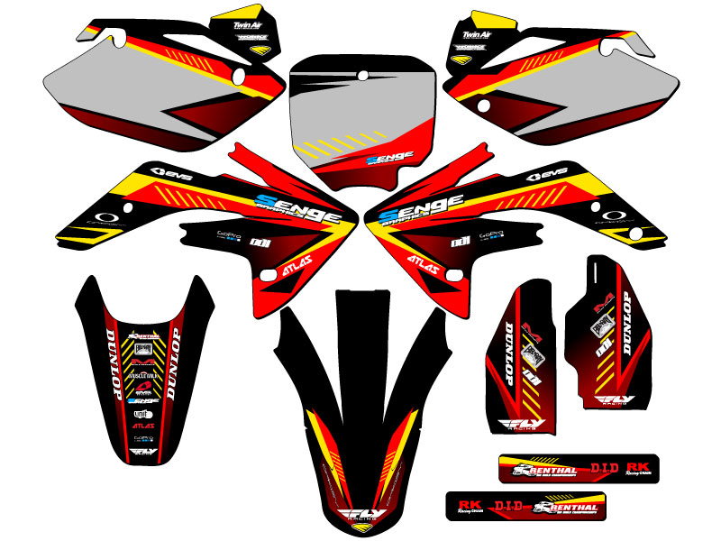 2007-2023 CRF 150 R SURGE Red Senge Graphics Kit Compatible with Honda - Picture 5 of 10