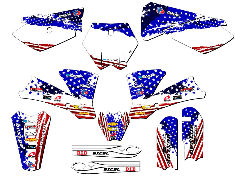 2003-2005 SX 105 MERICA Usa Senge Graphics Kit Compatible with KTM - Picture 5 of 10