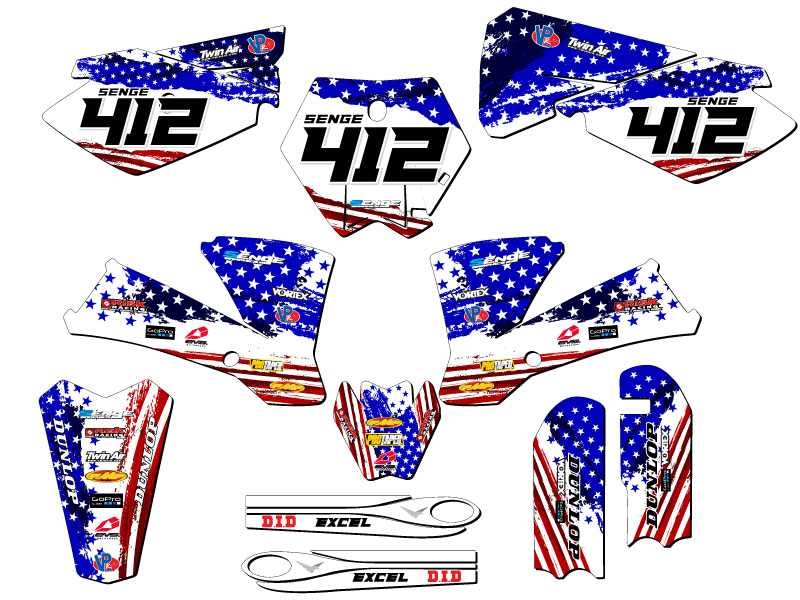 2003-2005 SX 105 MERICA Usa Senge Graphics Kit Compatible with KTM - Picture 8 of 10