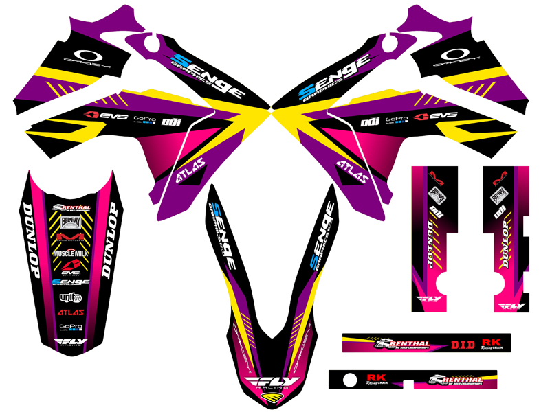 2013-2018 CRF 125 SURGE Purple Senge Graphics Kit Compatible with Honda - Picture 5 of 10