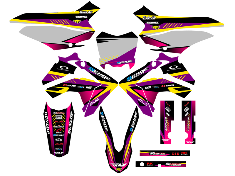 2013-2018 CRF 125 SURGE Purple Senge Graphics Kit Compatible with Honda - Picture 8 of 10