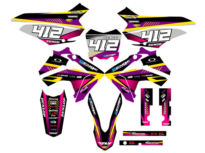 2013-2018 CRF 125 SURGE Purple Senge Graphics Kit Compatible with Honda - Picture 2 of 10
