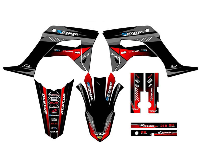 2019-2023 CRF 125 SURGE Black Senge Graphics Kit Compatible with Honda - Picture 2 of 10