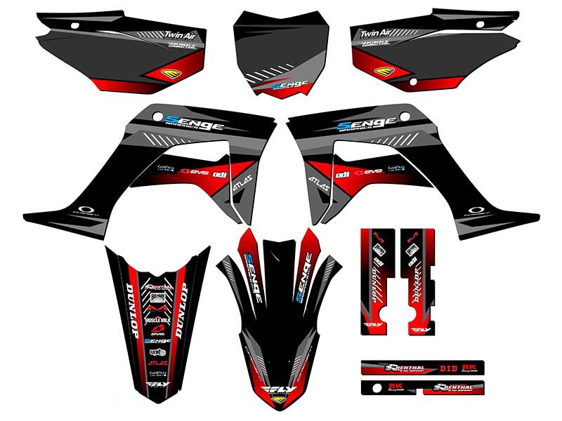 2019-2023 CRF 125 SURGE Black Senge Graphics Kit Compatible with Honda - Picture 5 of 10