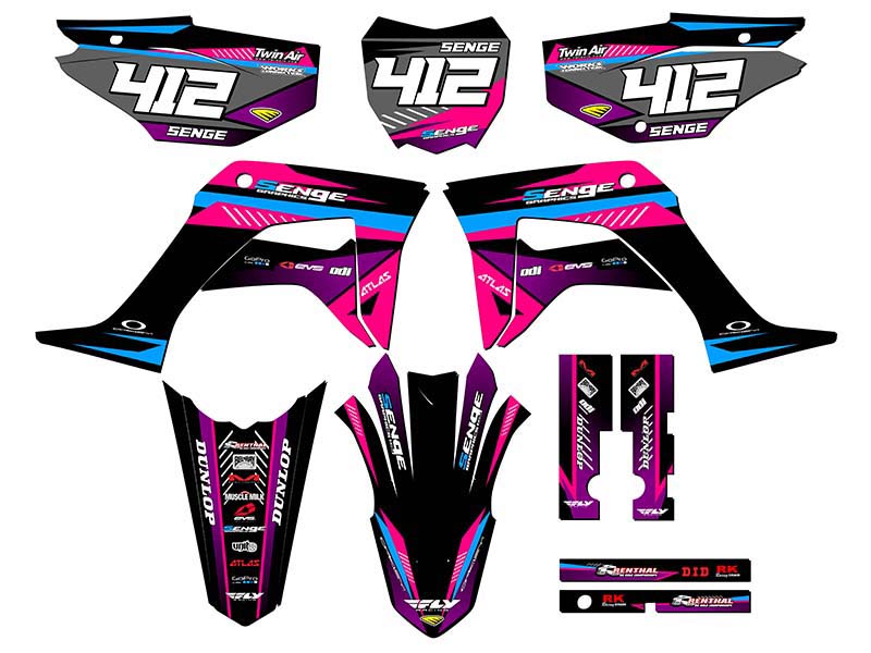 Kit de gráficos Senge Pink Senge 2019-2023 CRF 125 Surge compatible con Honda - Imagen 8 de 10