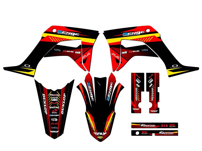 2019-2023 CRF 125 SURGE Red Senge Graphics Kit Compatible with Honda - Picture 2 of 10