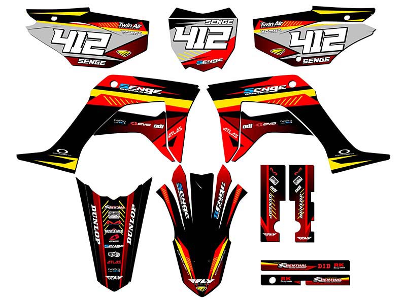 2019-2023 CRF 125 SURGE Red Senge Graphics Kit Compatible with Honda - Picture 8 of 10