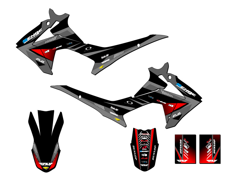 2013-2018 CRF 110 SURGE Black Senge Graphics Kit Compatible with Honda - Bild 2 von 10