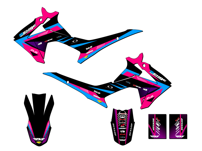 2013-2018 CRF 110 SURGE Pink Senge Graphics Kit Compatible with Honda - Picture 2 of 10