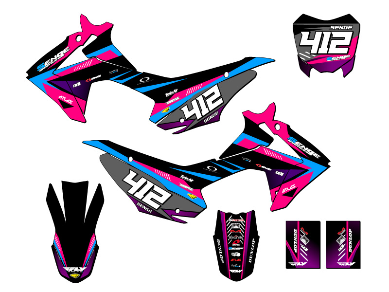 2013-2018 CRF 110 SURGE Pink Senge Graphics Kit Compatible with Honda - Picture 8 of 10