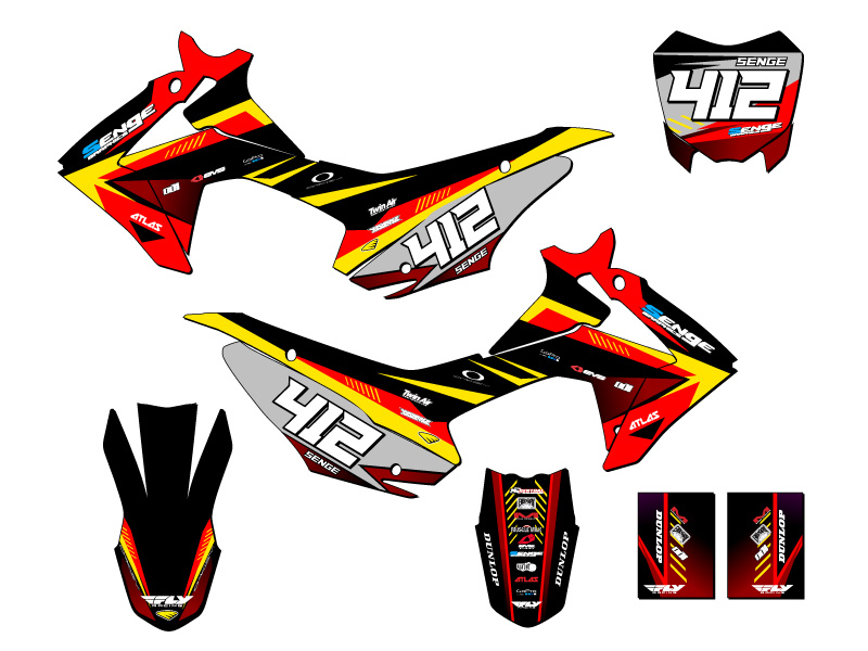 2013-2018 CRF 110 SURGE Red Senge Graphics Kit Compatible with Honda - Picture 8 of 10