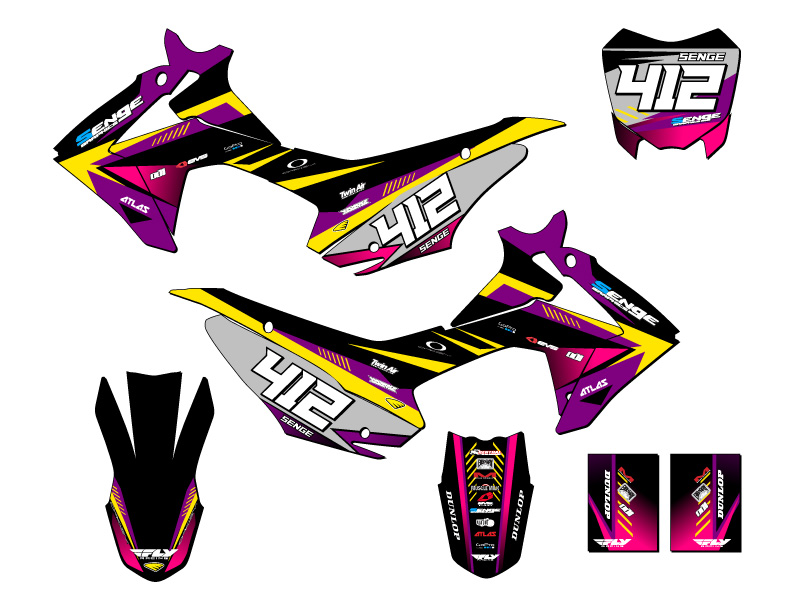 2013-2018 CRF 110 SURGE Purple Senge Graphics Kit Compatible with Honda - Picture 8 of 10