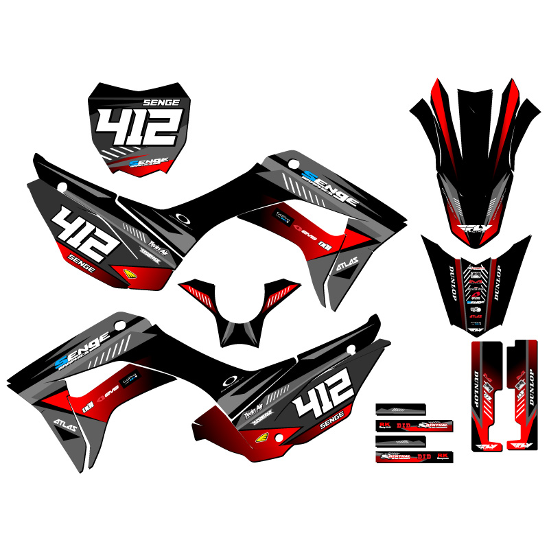 2019-2022 CRF 110 SURGE Black Senge Graphics Kit Compatible with Honda - Picture 8 of 10