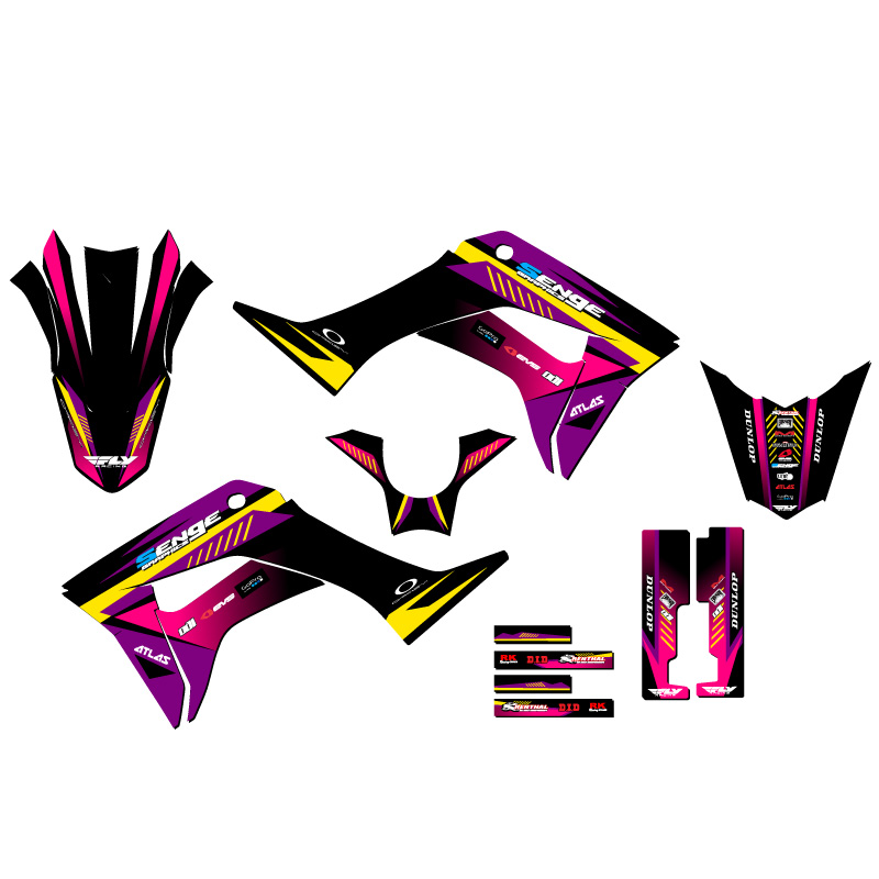 2019-2022 CRF 110 SURGE Purple Senge Graphics Kit Compatible with Honda - Foto 2 di 10