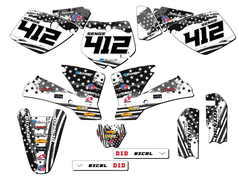 2002-2008 SX 65 MERICA Grey Senge Graphics Kit Compatible with KTM - Picture 8 of 10