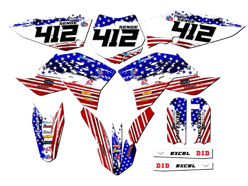 2009-2015 SX 65 MERICA Usa Senge Graphics Kit Compatible with KTM - Picture 8 of 10