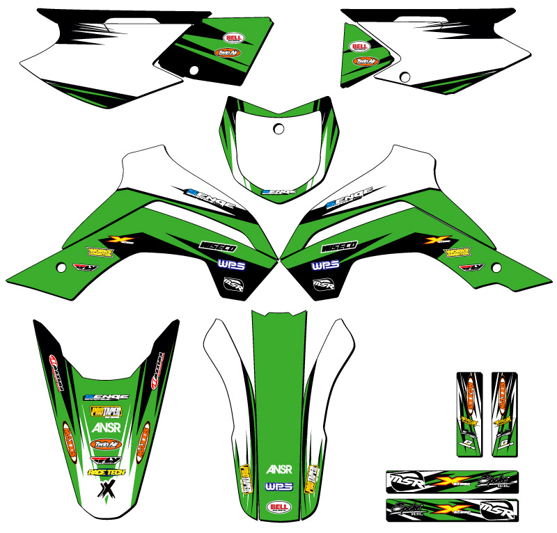 Kit gráfico KLX 140 G VELOCITY Green Senge 2019-2020 compatible con Kawasaki - Imagen 5 de 10