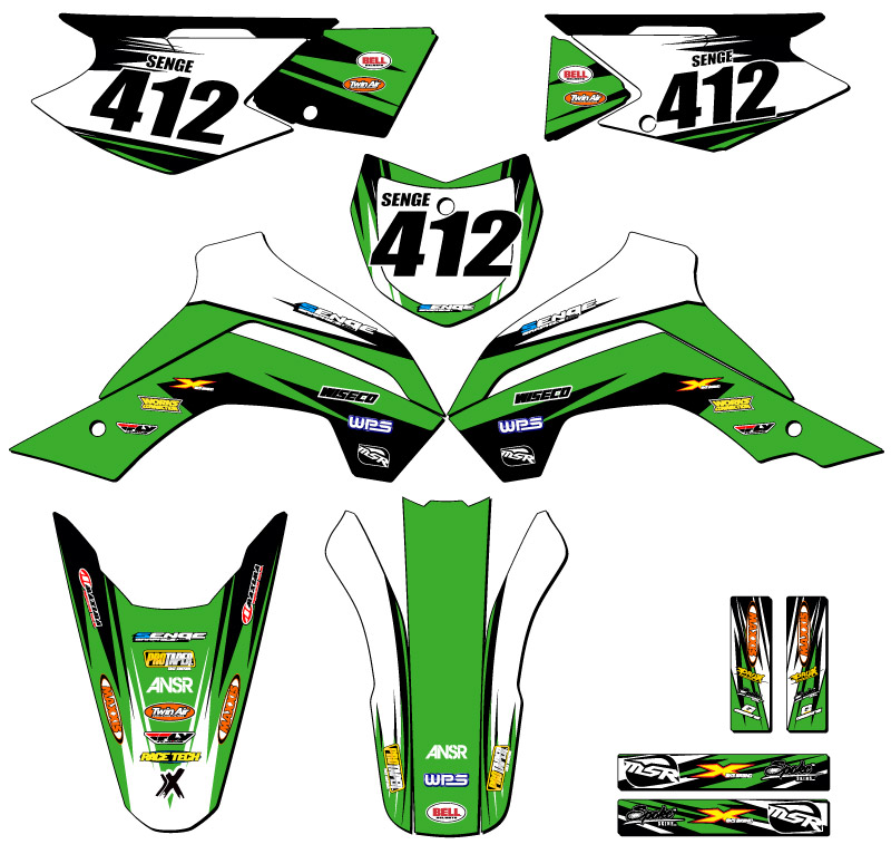 Kit gráfico KLX 140 G VELOCITY Green Senge 2019-2020 compatible con Kawasaki - Imagen 8 de 10
