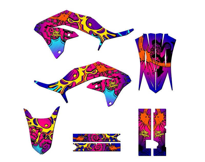 2020-2022 KLX 230 ZANY Pink Senge Graphics Kit Compatible with Kawasaki - Picture 2 of 10