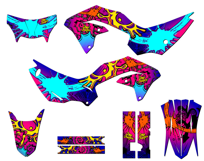 2020-2022 KLX 230 ZANY Pink Senge Graphics Kit Compatible with Kawasaki - Picture 5 of 10
