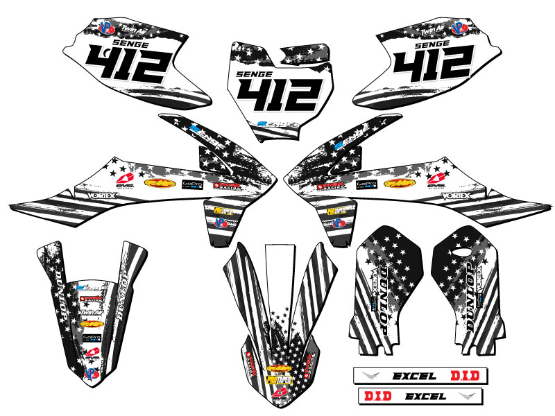 2019-2023 SX 50 MERICA Grey Senge Graphics Kit Compatible with KTM - Picture 8 of 10