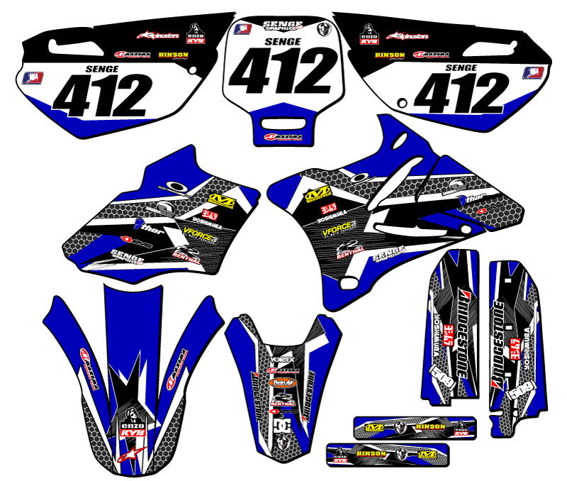 2002-2014 YZ 85 PODIUM Blue Senge Graphics Kit compatible con Yamaha - Imagen 8 de 10