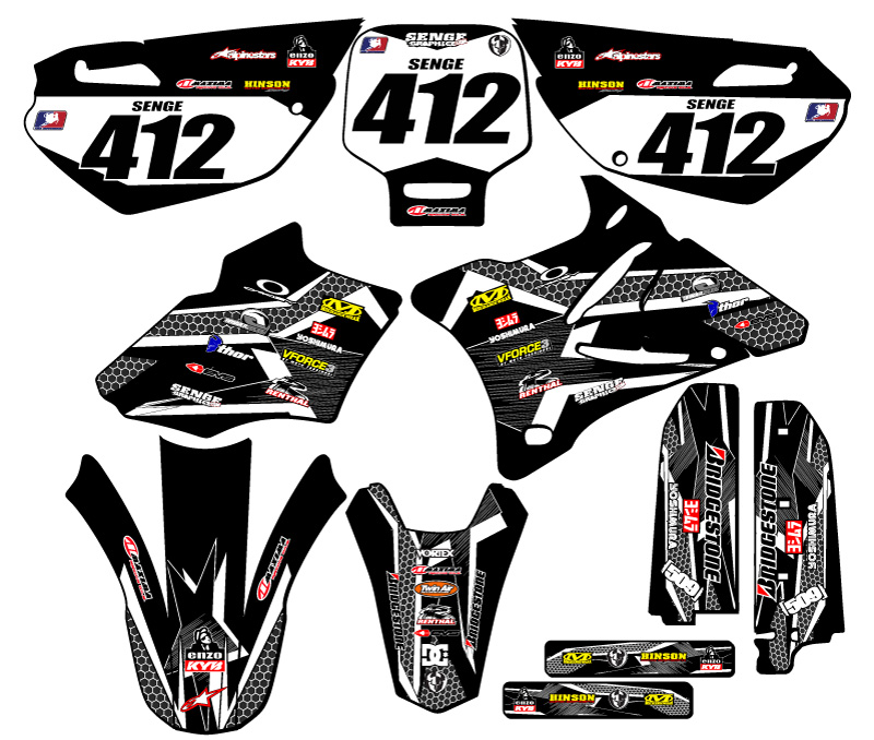 Kit de gráficos YZ 85 PODIUM 2002-2014 negro Senge compatible con Yamaha - Imagen 8 de 10