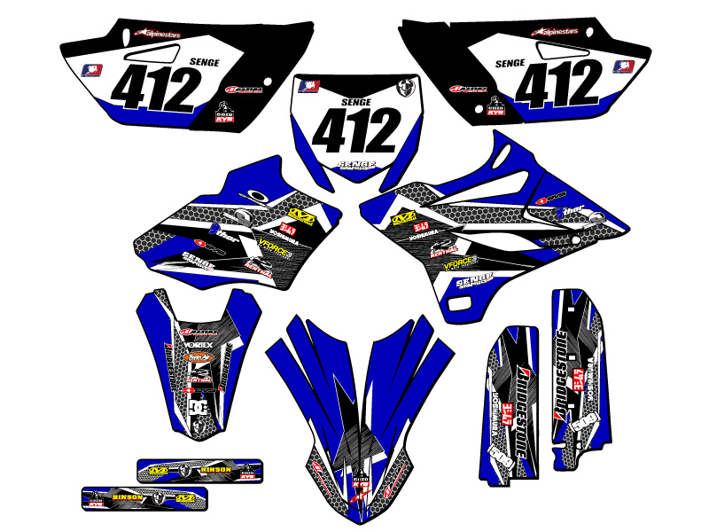 2015-2018 YZ 85 PODIUM Blue Senge Graphics Kit Compatible with Yamaha - Picture 8 of 10