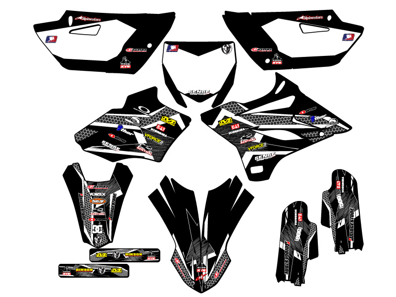 Kit de gráficos YZ 85 PODIUM 2019-2021 negro Senge compatible con Yamaha - Imagen 5 de 10